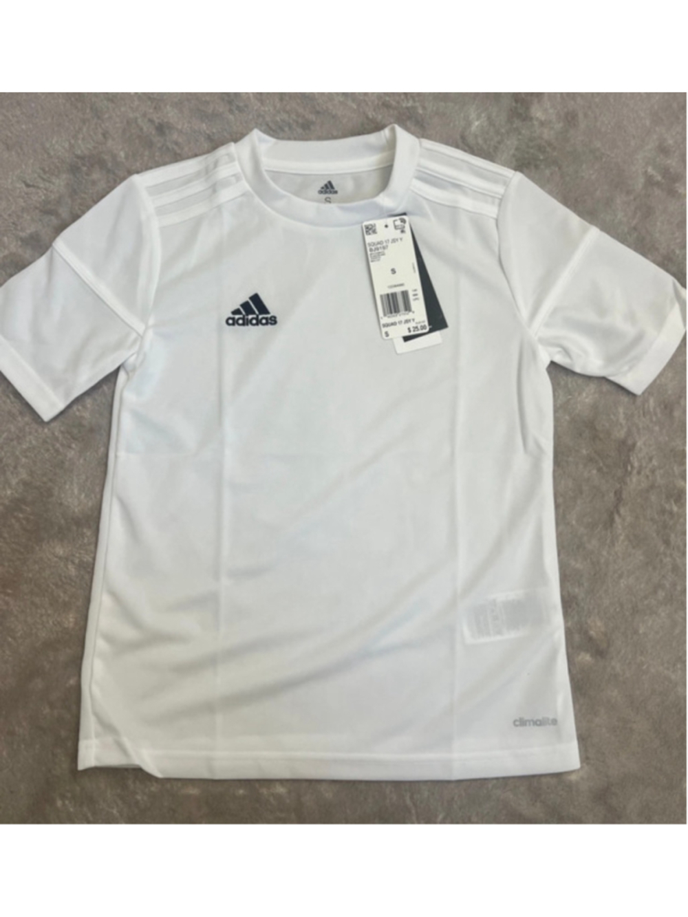 Boys Adidas Soccer White Blanc Activewear Jersey Short Sleeve Shirt small 9-10y - Picture 2 of 7